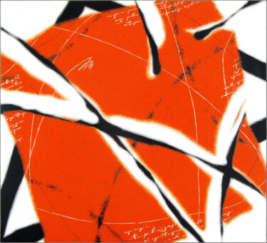 Malerei mit dem Titel "Red square drumbeat…" von Alex Oliger, Original-Kunstwerk, Öl