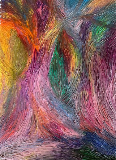Pintura titulada "Foresta incantata" por Alex Pierantoni, Obra de arte original, Oleo Montado en Bastidor de camilla de made…