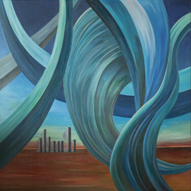 제목이 "Call of the planet"인 미술작품 Alexander Berestyuk로, 원작, 기름 나무 들것 프레임에 장착됨