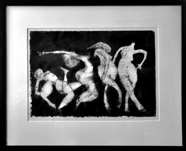 Zeichnungen mit dem Titel ""Dying Carmen"" von Alexander Chalovsky, Original-Kunstwerk, Radierung Auf Andere starre Platte m…
