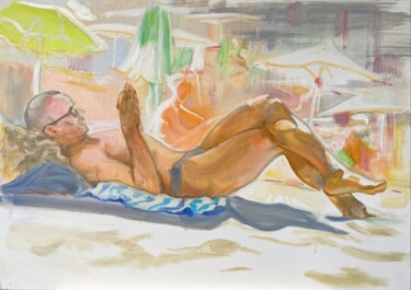 Картина под названием "Loners" - Alexander Levich, Подлинное произведение искусства, Масло Установлен на Деревянная рама для…