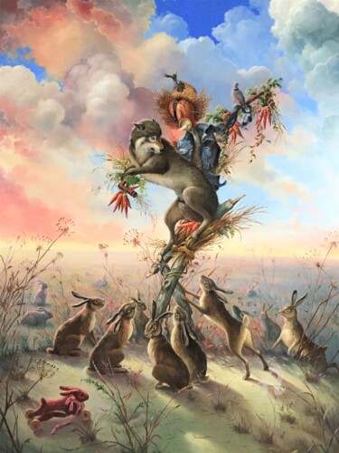 "Hares" başlıklı Tablo Александр Михальчук tarafından, Orijinal sanat, Petrol