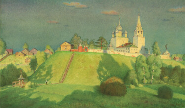 Peinture intitulée "Nerekhta monastery…" par Alexander Mukhin-Cheboksarsky, Œuvre d'art originale, Aquarelle