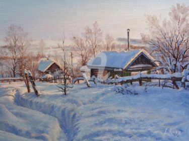 Картина под названием "Winter etude" - Alexander Volya, Подлинное произведение искусства, Масло