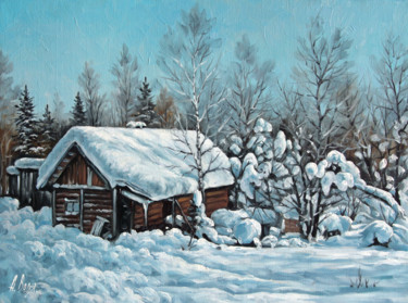 Картина под названием "Fluffy snow" - Alexander Volya, Подлинное произведение искусства