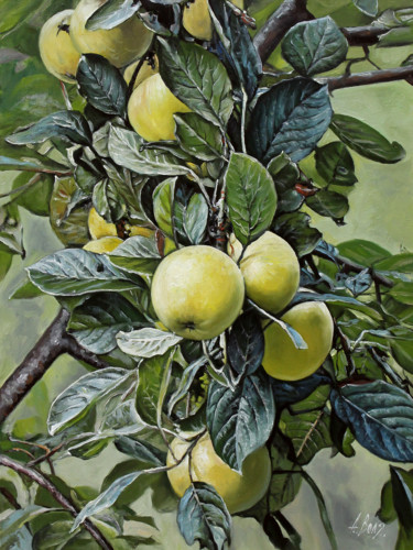 Ζωγραφική με τίτλο "Apple Tree Summer" από Alexander Volya, Αυθεντικά έργα τέχνης, Λάδι