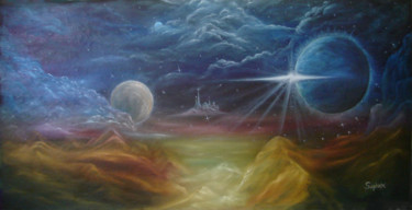 Pittura intitolato "“Space fantasy"" da Alexander Sophiex, Opera d'arte originale, Olio