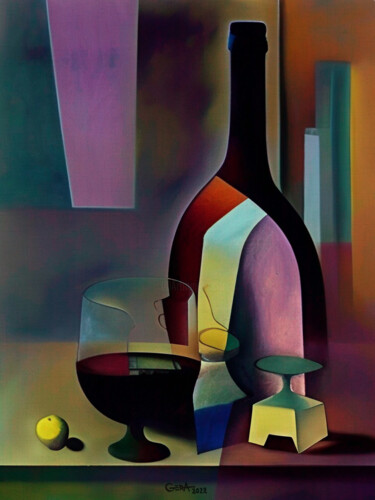 Painting titled "Bordeaux" by Alexandr Gera, Original Artwork, Oil Mounted on Wood Stretcher frame