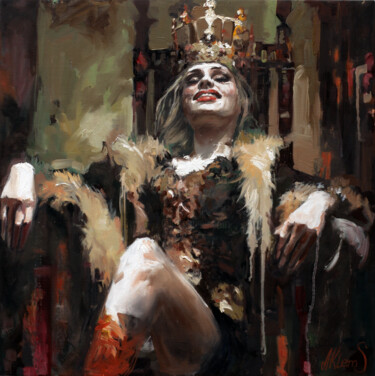 Painting titled "Queen of the Chat" by Alexandr Klemens, Original Artwork, Oil