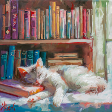 Painting titled "Slumbering Knowledge" by Alexandr Klemens, Original Artwork, Oil