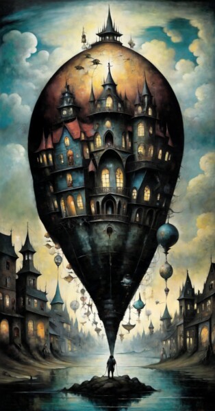 Картина под названием "Castle Guardian" - Alexandr Kuznetsov, Подлинное произведение искусства, Акрил Установлен на Деревянн…