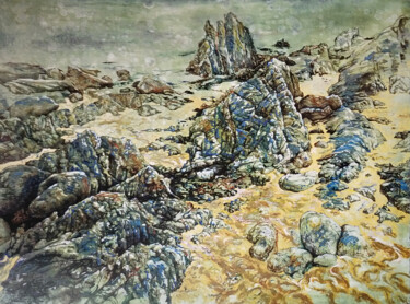 Pittura intitolato "Pacific coast" da Alexandr Moskvitin, Opera d'arte originale, Olio