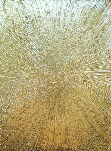 Malerei mit dem Titel "Sun ray" von Alexandra Amelchenko (As_Art), Original-Kunstwerk, Metalle Auf Keilrahmen aus Holz monti…