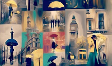 Digitale Kunst getiteld "“The City Of London…" door Alexandra Bloodworth, Origineel Kunstwerk, Digitale collage