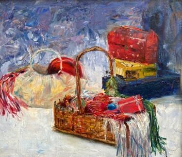 Malerei mit dem Titel "Christmas basket" von Alexandra Da, Original-Kunstwerk, Öl