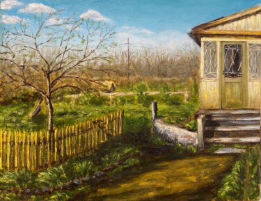 Pintura intitulada "Spring in the villa…" por Alexandra Da, Obras de arte originais, Óleo