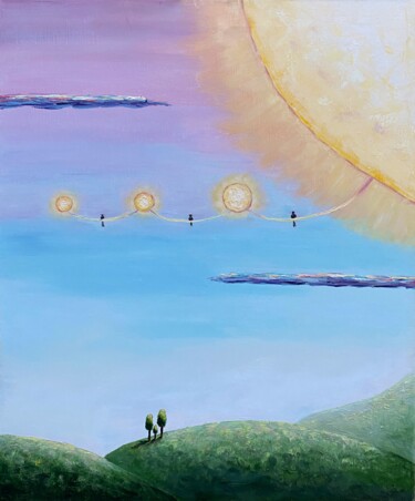 Painting titled "Other Sun, a fantas…" by Alexandra Da, Original Artwork, Oil