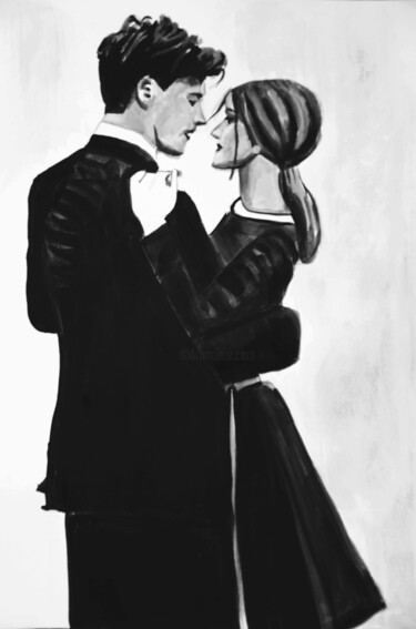 Drawing titled "Sweethearts " by Alexandra Djokic, Original Artwork, Ink