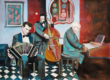 「Musicians」というタイトルの絵画 Alexandra Djokicによって, オリジナルのアートワーク, アクリル