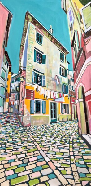 Painting titled "Mediterranean stree…" by Alexandra Djokic, Original Artwork, Acrylic