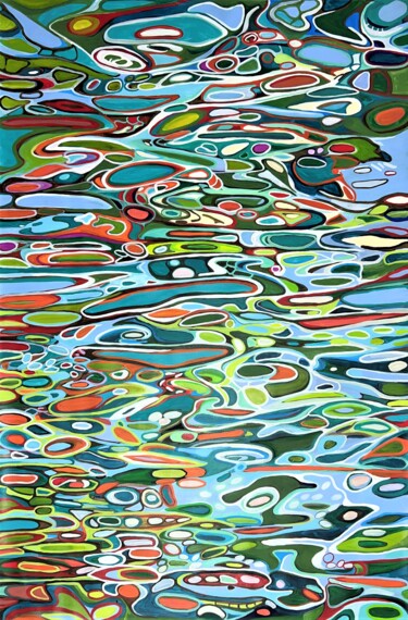 Pintura intitulada "Water reflection /…" por Alexandra Djokic, Obras de arte originais, Acrílico