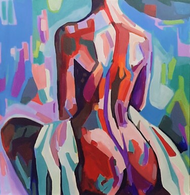 Peinture intitulée "Nude / 74 x 72 cm" par Alexandra Djokic, Œuvre d'art originale, Acrylique