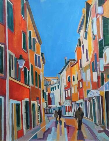 Painting titled "Mediterranean stree…" by Alexandra Djokic, Original Artwork, Acrylic