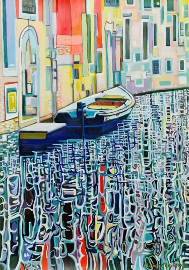 Pintura intitulada "Venice No4 / 100 x…" por Alexandra Djokic, Obras de arte originais, Acrílico