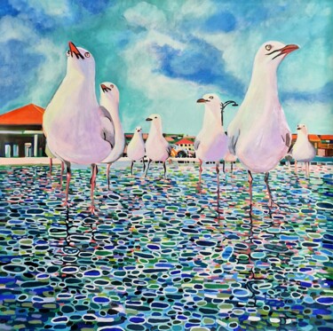 Painting titled "At the beach / 101…" by Alexandra Djokic, Original Artwork, Acrylic