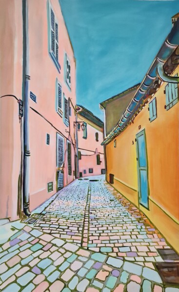 Painting titled "Saint-Tropez , Medi…" by Alexandra Djokic, Original Artwork, Acrylic