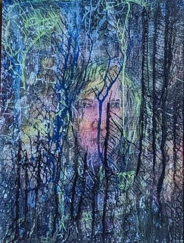 Painting titled "Versteckt" by Alexandra Humphreys, Original Artwork, Digital Print Mounted on Plexiglass