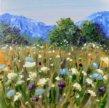 Painting titled "Blue Mountains. Mea…" by Alexandra Jagoda, Original Artwork, Oil