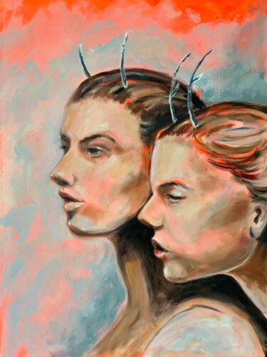 Malarstwo zatytułowany „Two is a union, 60x…” autorstwa Alexandra Jagoda, Oryginalna praca, Olej