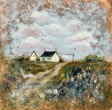 Painting titled "Homestead Breeze -…" by Alexandra Jagoda, Original Artwork, Oil Mounted on Wood Stretcher frame
