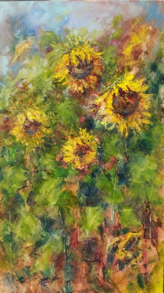 Malarstwo zatytułowany „Sunflowers” autorstwa Alexandra Laskina, Oryginalna praca, Olej
