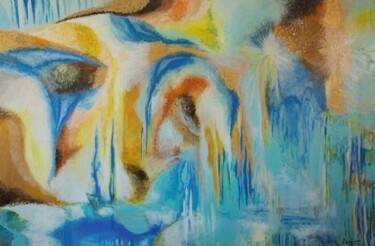 Pintura titulada "Blue tears" por Alexandra Petropoulou, Obra de arte original, Acrílico Montado en Bastidor de camilla de m…