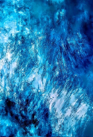 Painting titled "Ocean floor" by Alexandra Petropoulou, Original Artwork, Acrylic Mounted on Wood Stretcher frame