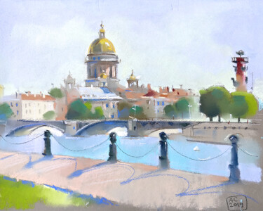 Pintura intitulada "Russia, Saint-Peter…" por Alexandra Sergeeva, Obras de arte originais, Pastel