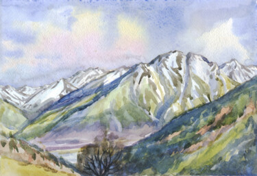 Malerei mit dem Titel "ORIGINAL WATERCOLOR…" von Alexandra Zatelepina, Original-Kunstwerk, Aquarell