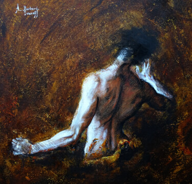 Картина под названием "Emergent terrestre" - Alexandre Barberà-Ivanoff, Подлинное произведение искусства, Гуашь