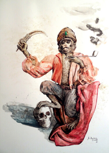 Schilderij getiteld "Révolutionnisme !" door Alexandre Barberà-Ivanoff, Origineel Kunstwerk, Inkt