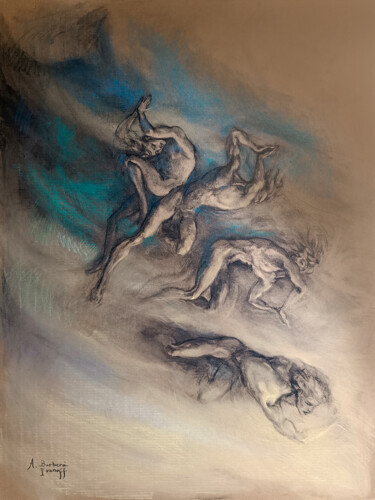 图画 标题为“Les Anges du Sceptr…” 由Alexandre Barberà-Ivanoff, 原创艺术品, 木炭