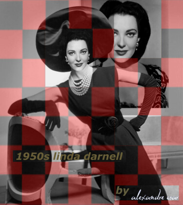 Artes digitais intitulada "Linda Darnell ♥Mone…" por Alexandre Csar, Obras de arte originais, Pintura digital