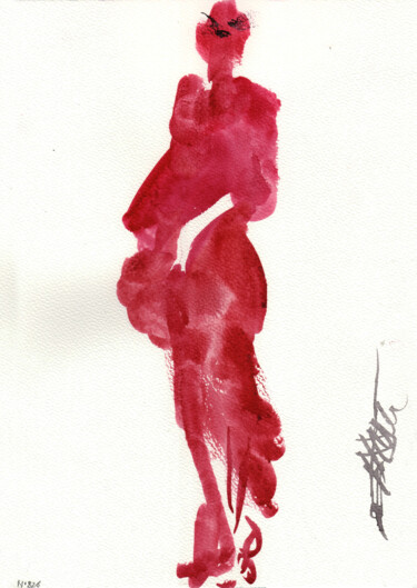 Картина под названием "N°826  Dance. Ana L…" - Alexandre Dumitrescu, Подлинное произведение искусства, Акварель