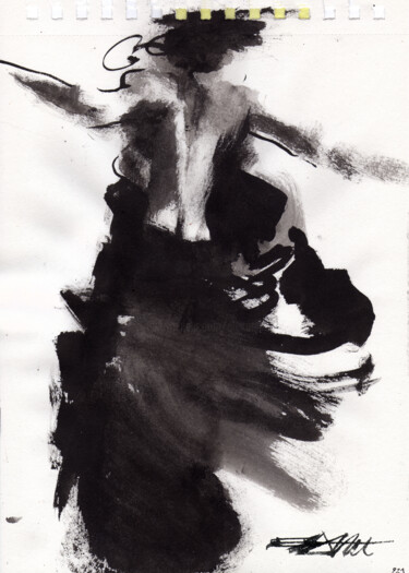 Ζωγραφική με τίτλο "N°921 Danse" από Alexandre Dumitrescu, Αυθεντικά έργα τέχνης, Μελάνι