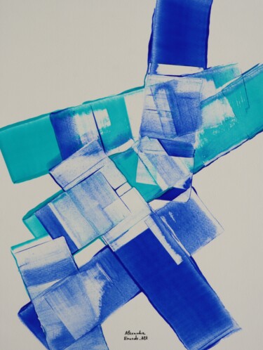 Pintura intitulada "Peinture bleu de co…" por Alexandre Emonds-Alt, Obras de arte originais, Acrílico