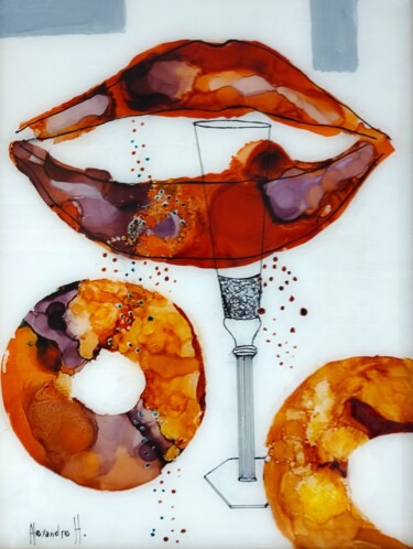 绘画 标题为“Le goût du champagne” 由Alexandre H., 原创艺术品, 丙烯