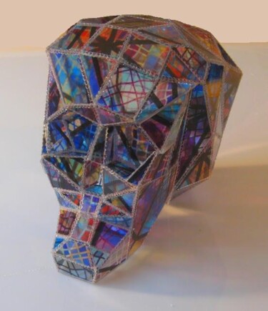 Sculpture titled "Vanité vitrail" by Alexandre H., Original Artwork, Glass