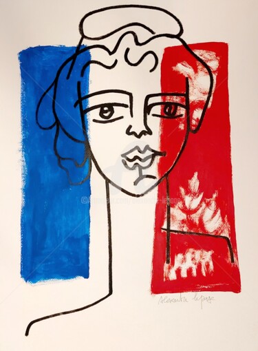 Peinture intitulée "Marianne" par Alexandre Lepage, Œuvre d'art originale, Acrylique