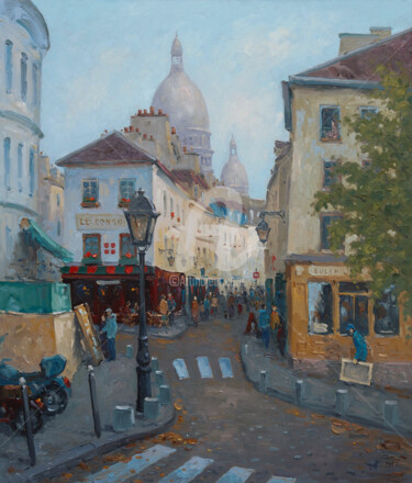 Painting titled "Paris. Montmartre" by Alexander Alexandrovsky, Original Artwork, Oil